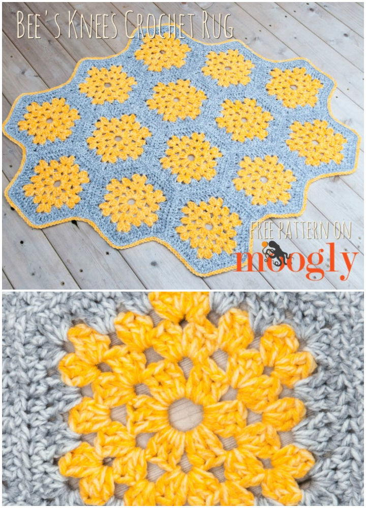 Bee’s Knees Crochet Rug 1