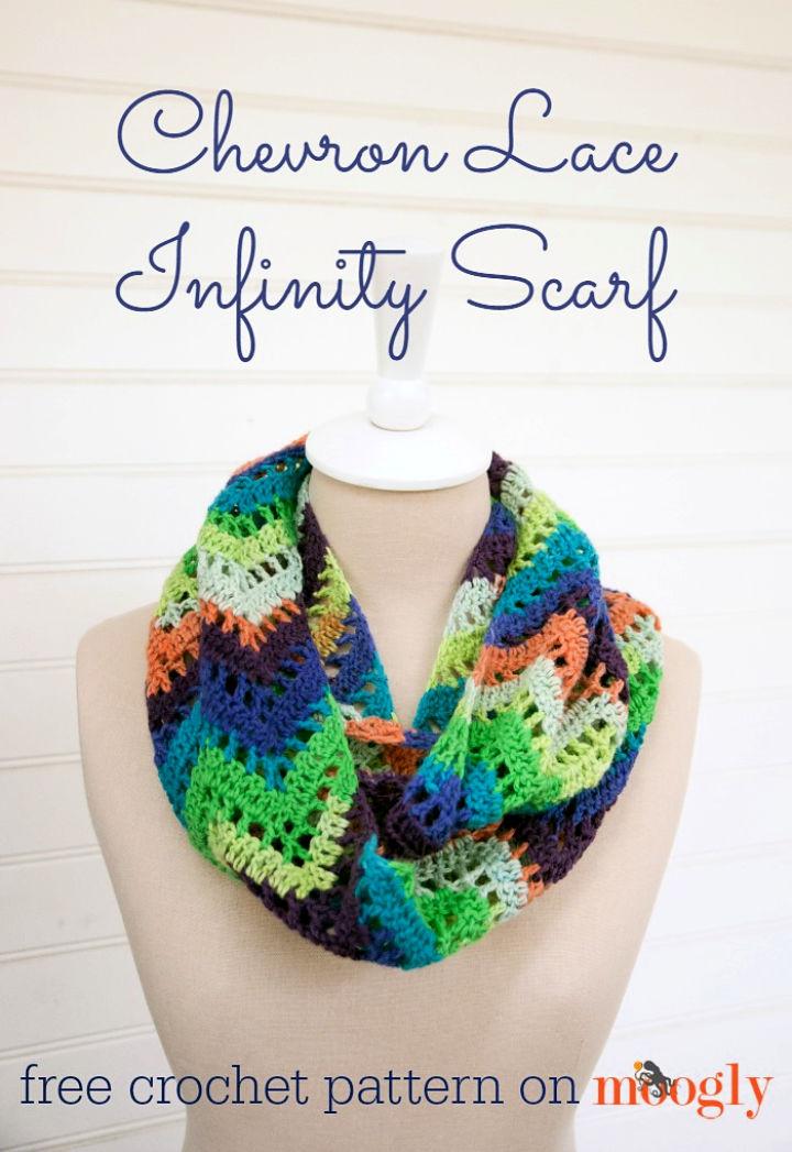 Chevron Crochet Lace Infinity Scarf
