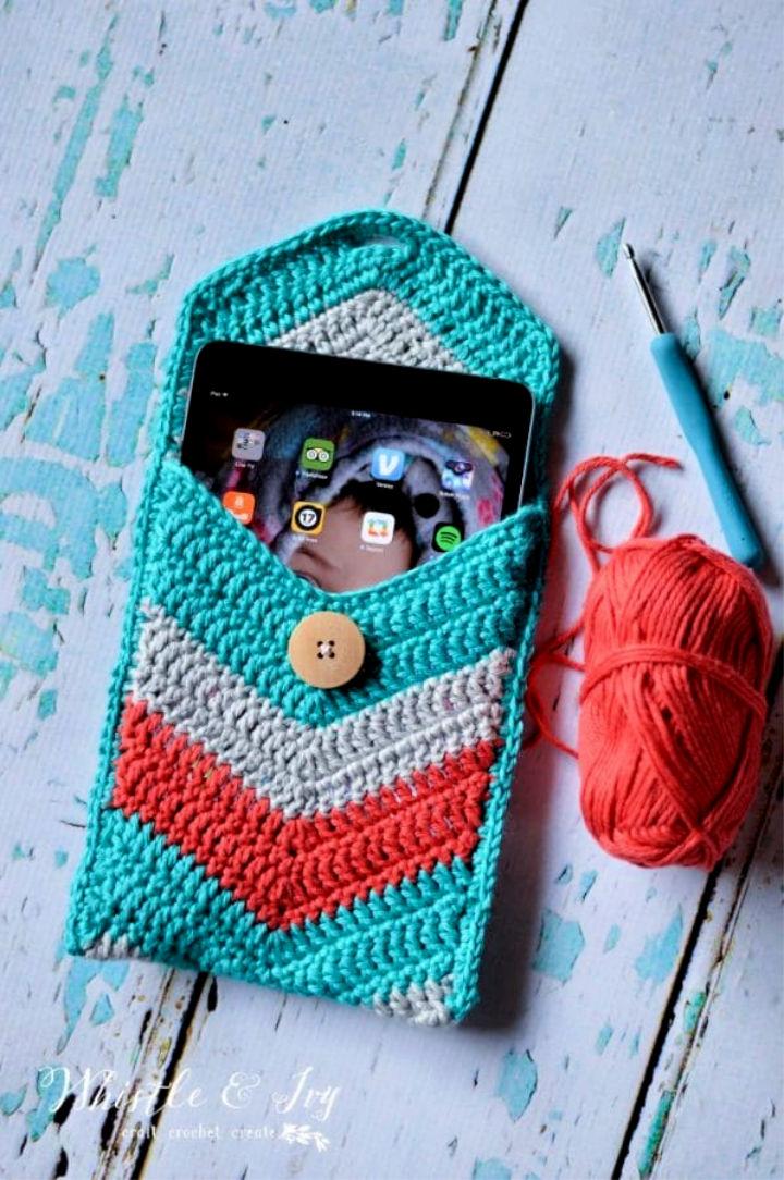 Chevron Crochet Tablet Pouch