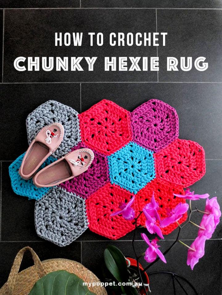 Chunky Hexie Crochet Rug Pattern 1