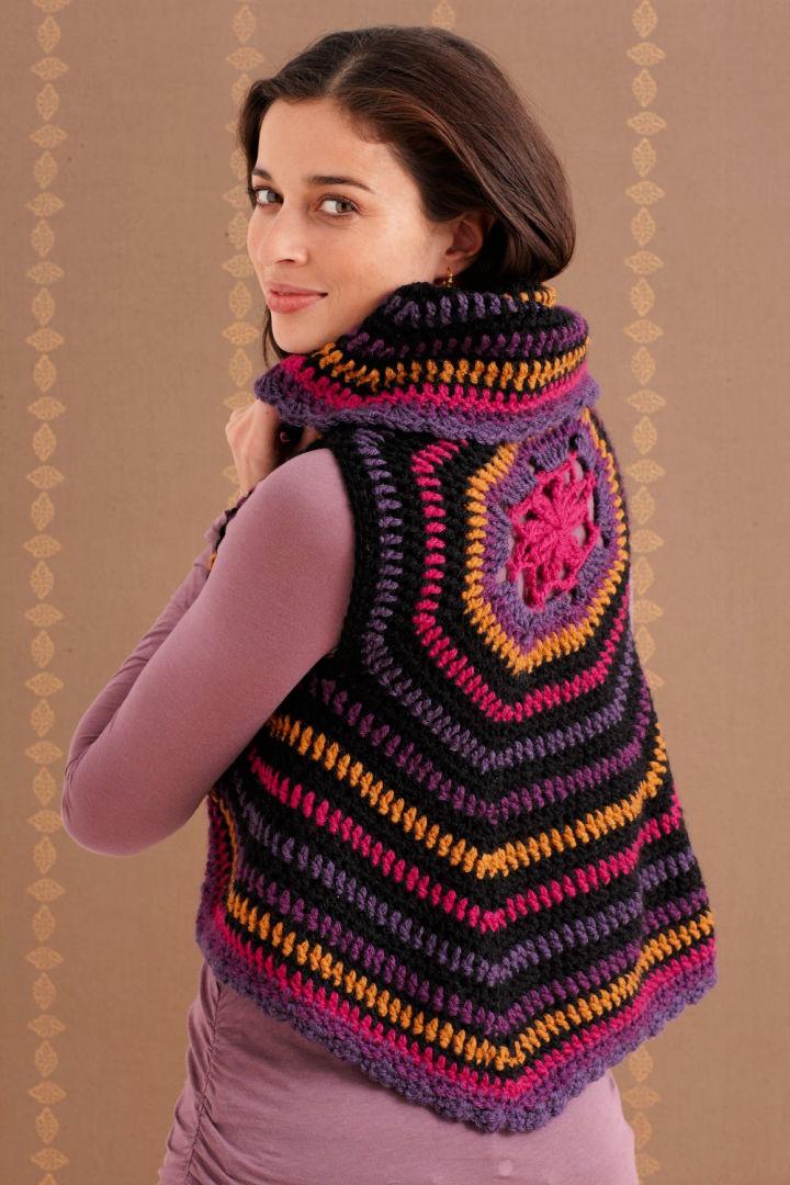 Crochet circular outlet vest