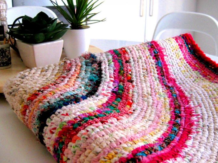 Colourful Crochet Rag Rug