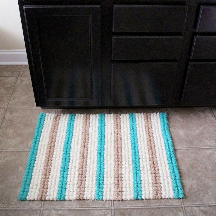 Crochet Bobble Scrubby Bath Mat