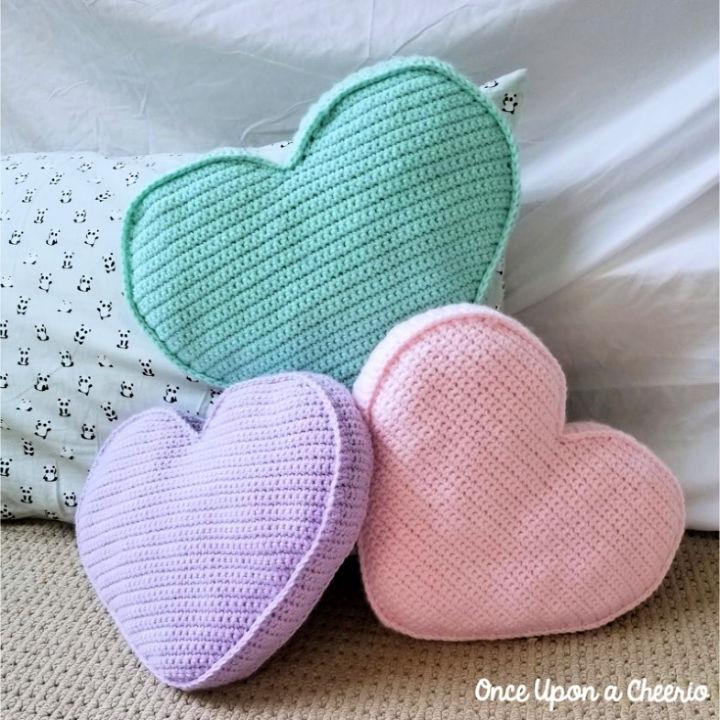 Crochet Candy Heart Pillow