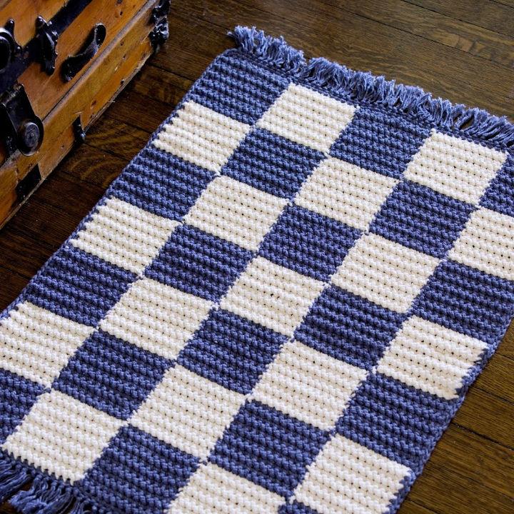 Crochet Checkerboard Rug