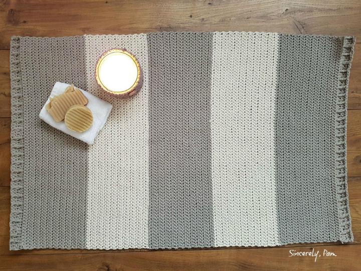 Crochet Herringbone Bathroom Rug