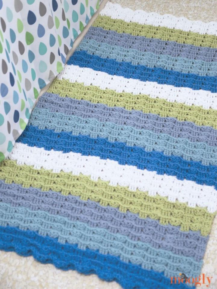 Crochet Little Waves Bathroom Rug