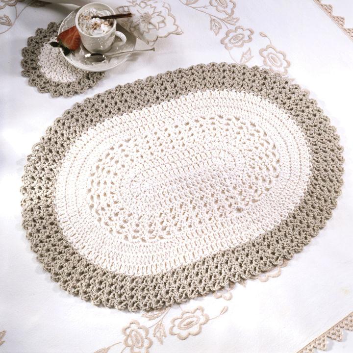 Crochet Oval Placemat Coaster