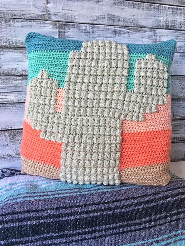 Crochet Prickly Cactus Pillow