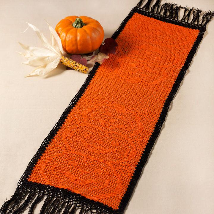 Crochet Pumpkin Table Runner