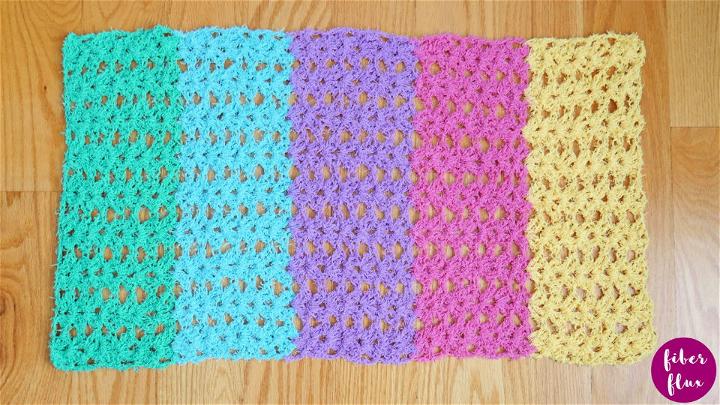 Crochet Rainbow Splash Bath Mat