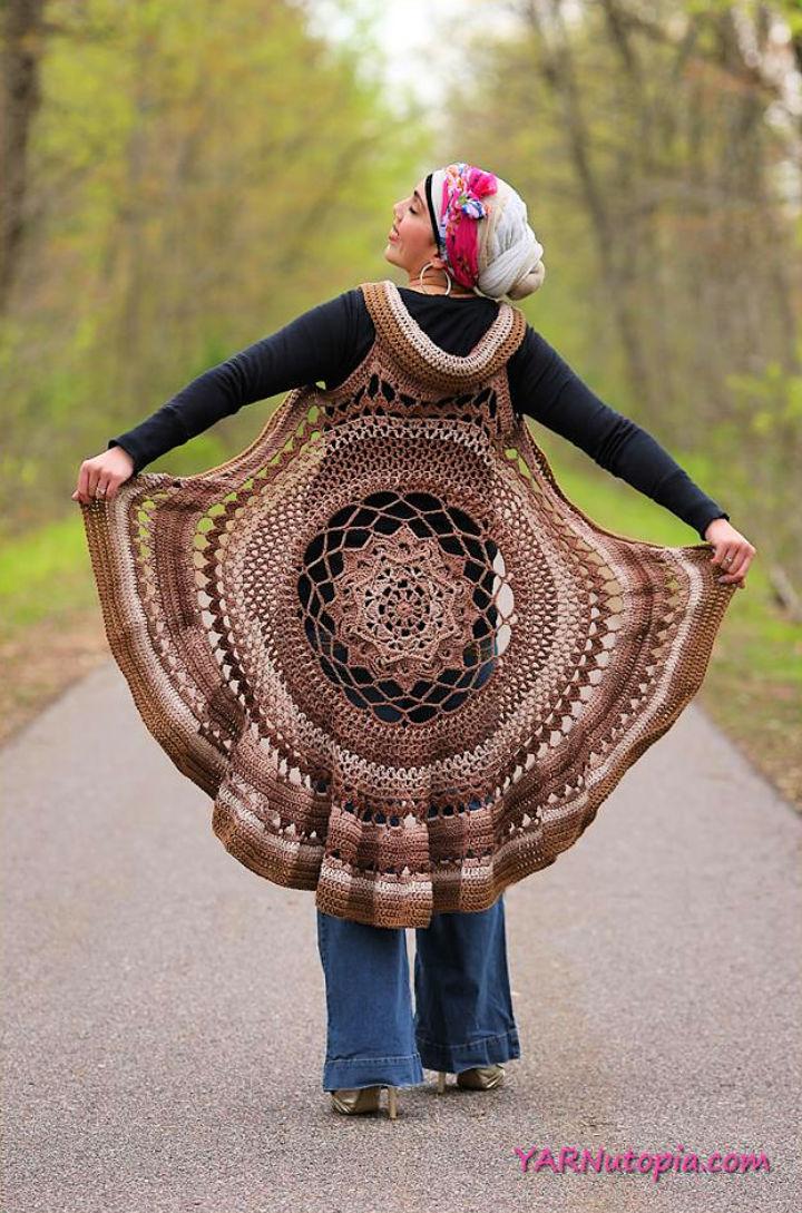 Crochet Spring Sun Mandala Vest