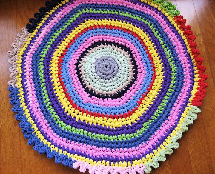 Crochet T Shirt Yarn Circle Rug