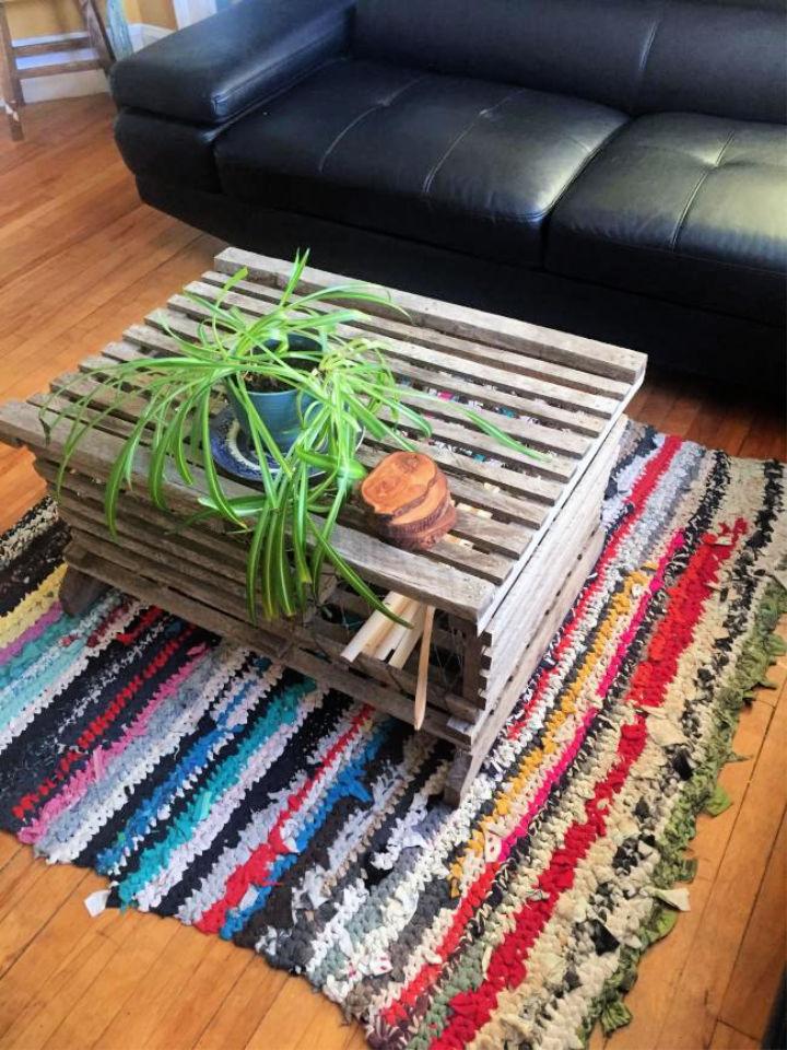 Crocheted Rag Rug Out Of Yarn