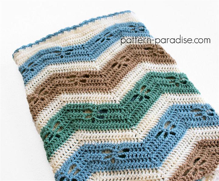 Dragonfly Chevron Baby Blanket