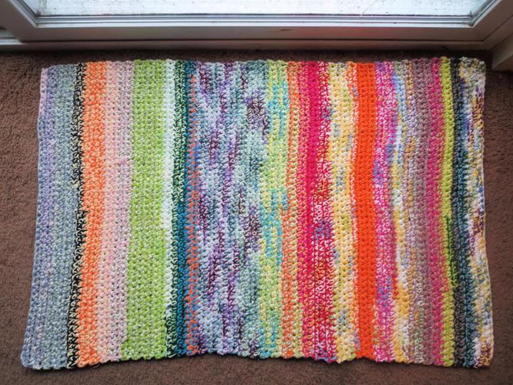 Easy Crochet Scrap Yarn Rug