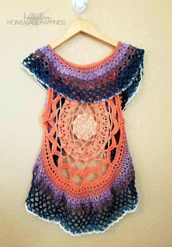 Free Crochet Mandala Vest Pattern