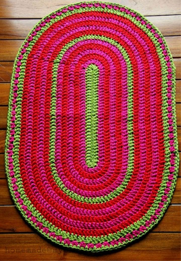 Free Crochet Oval Rug Pattern