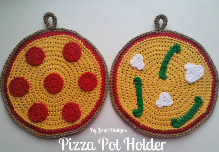 Free Crochet Pizza Pot Holder Pattern