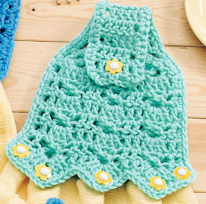 Modern Crochet Kitchen Towel Topper