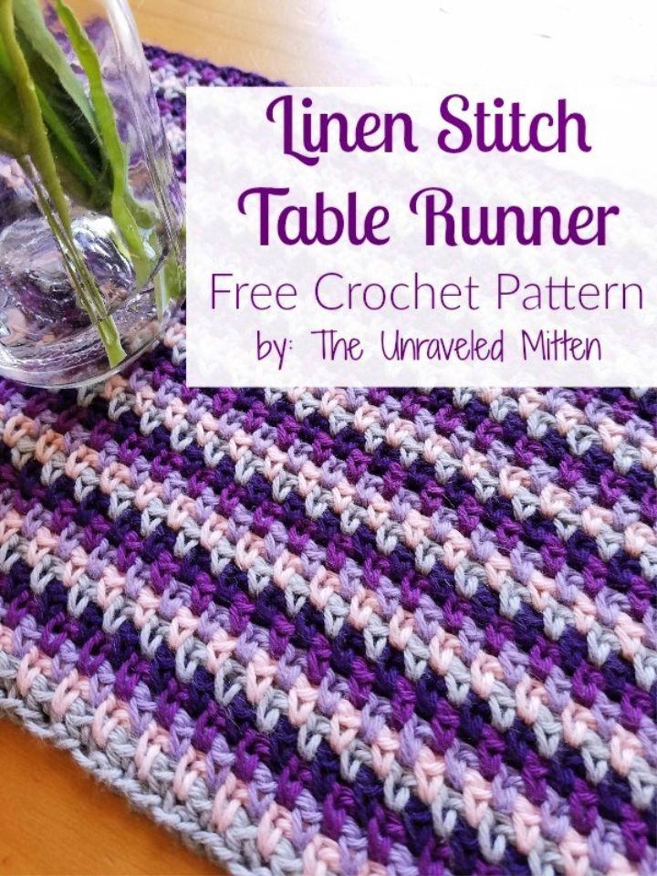 Linen Stitch Crochet Table Runner