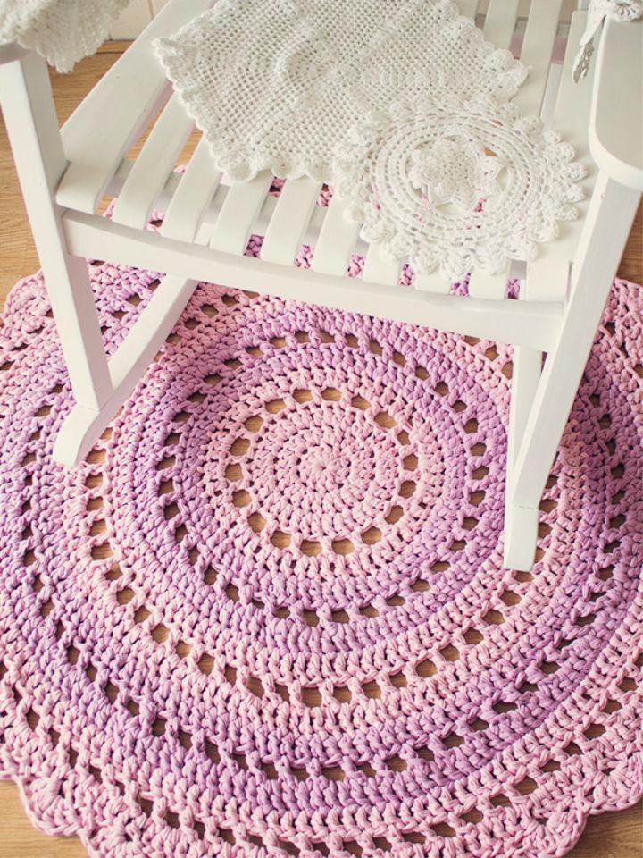 Mandala Floor Rug Out Of Yarn