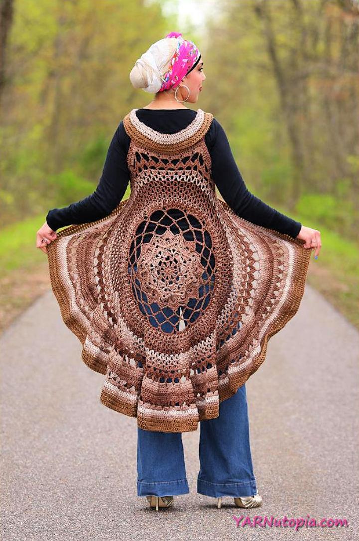 Round crochet vest for girl sale