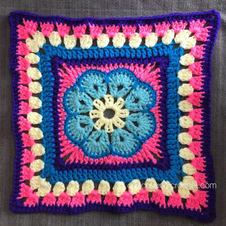 Crochet African Flower Granny Square (Free Pattern) - Annie Design