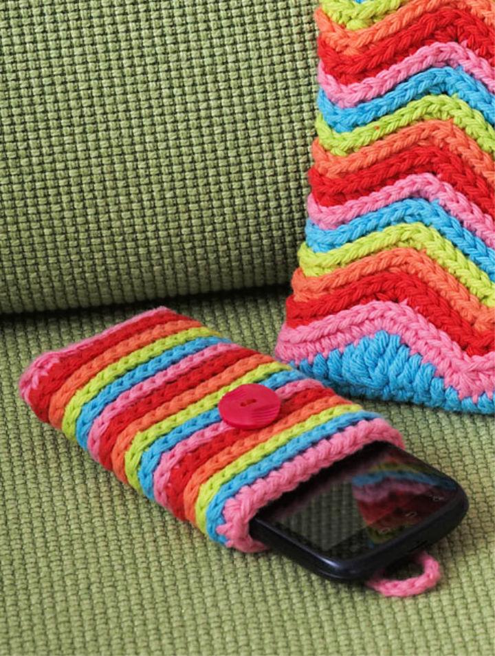 Crochet Cell Phone Case With Strap