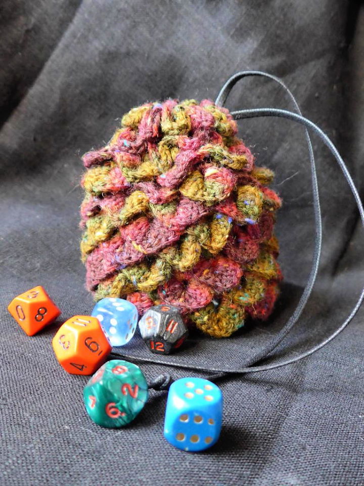 Crochet dragon scale online dice bag