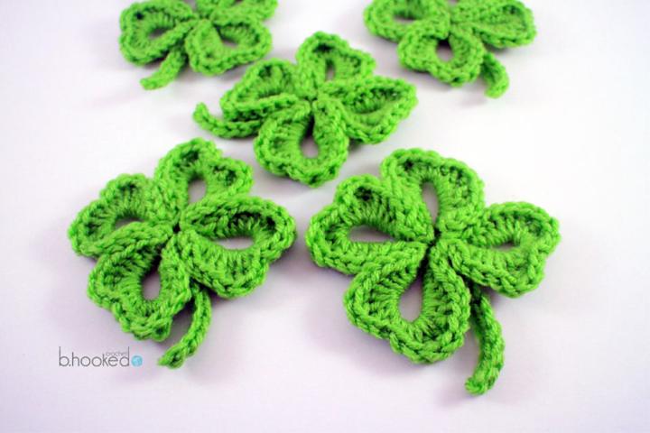 Easy Four-Leaf Clover Crochet Free Pattern Great for Beginners 