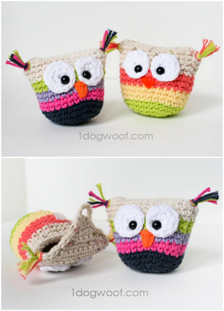 Crochet Owl Bag Charm♡Mini Pouch Easy Tutorial 