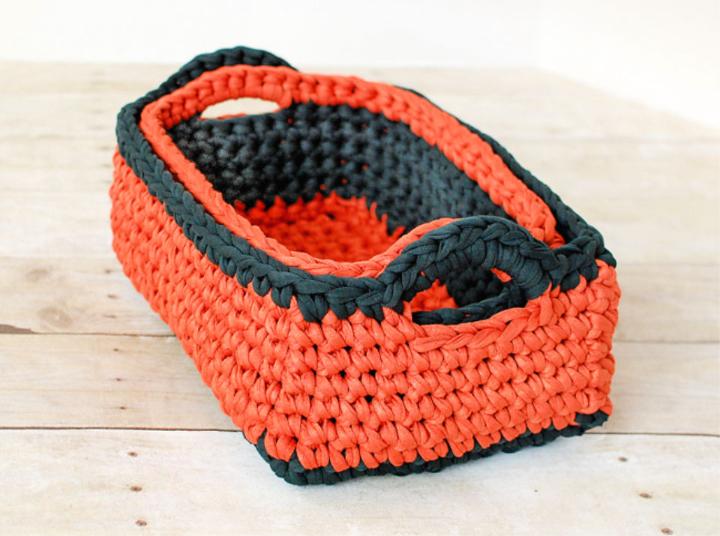 Crochet Rectangle Basket Pattern Free