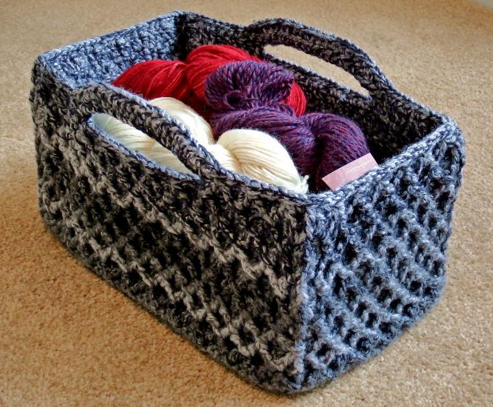 Crochet Rectangle Basket Pattern