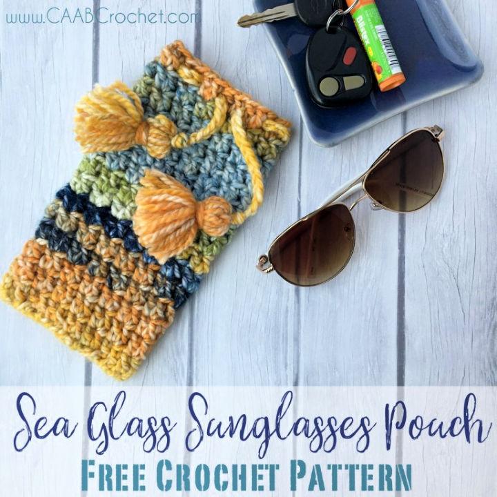 Crochet Sea Glass Sunglasses Pouch