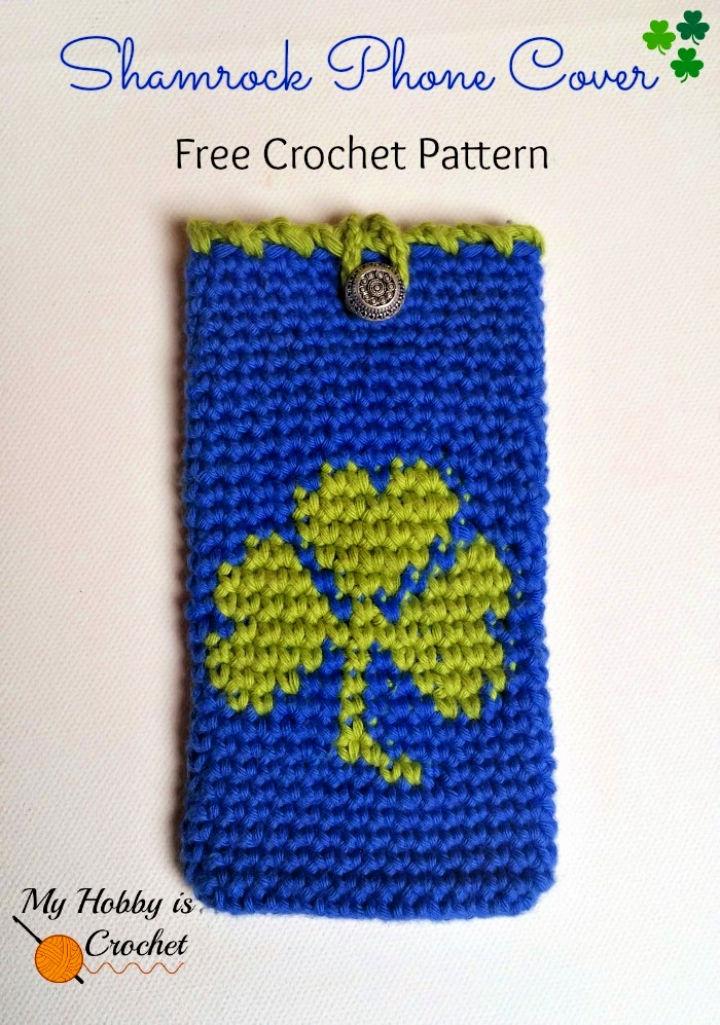 Crochet Shamrock Phone Cover Free Pattern