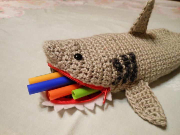 Crochet Shark Time Pouch
