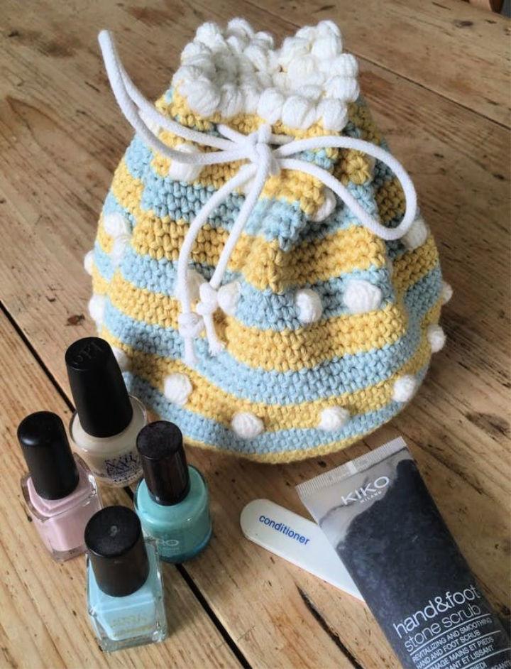 Crochet Small Drawstring Bag