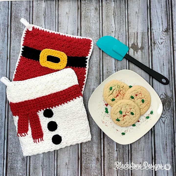 Crochet Snowman Belly Pot Holder