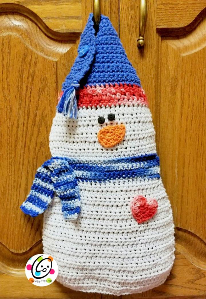 Crochet Snowman Hanging Dishcloth Pattern