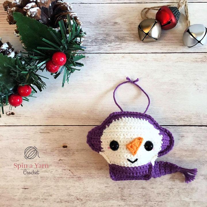 Crochet Snowman Ornament Pattern
