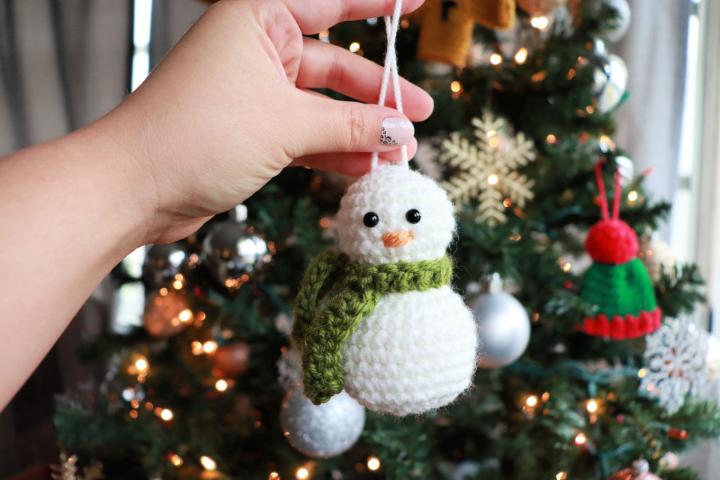 Crochet Snowman Ornament