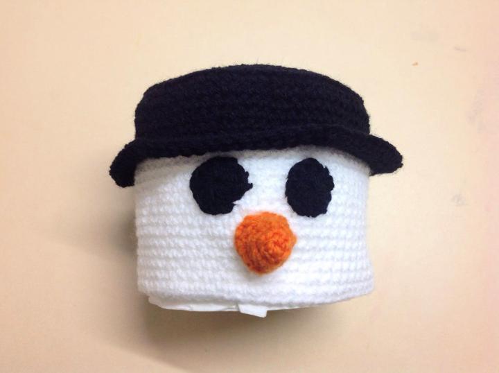 Crochet Snowman Toilet Roll Cover