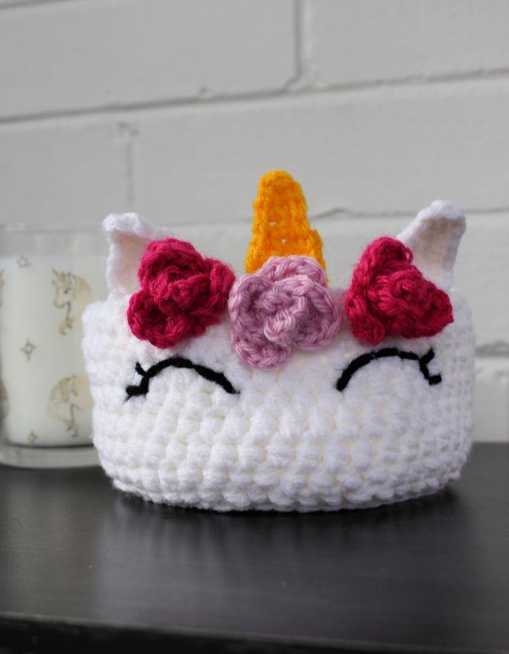 Crochet Unicorn Basket