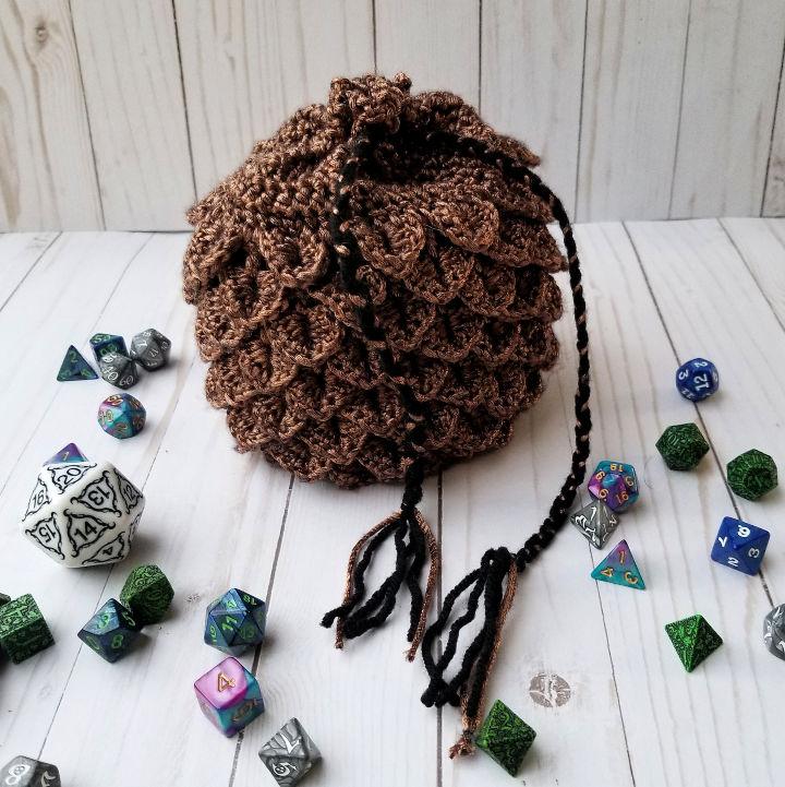 Crochet XL Dragonscale Dice Bag