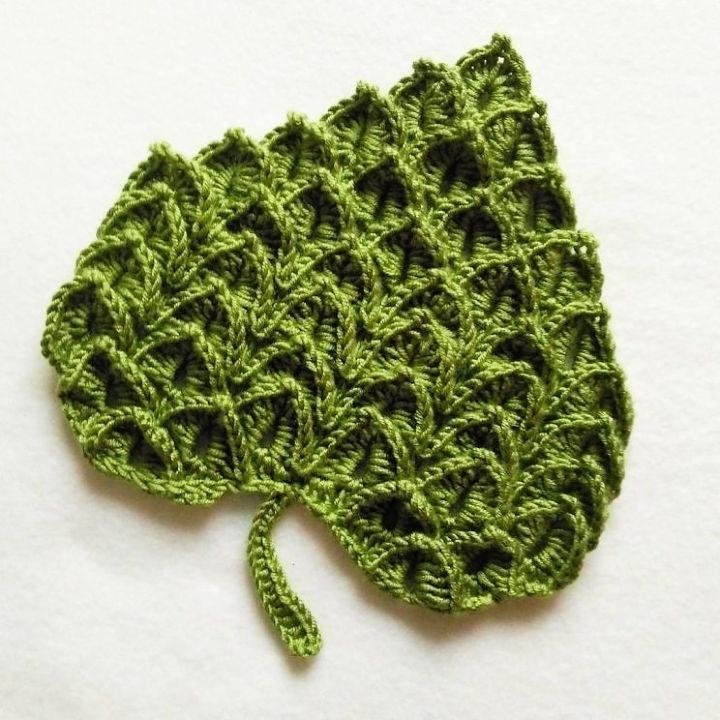Crocodile Stitch Heart or Leaf