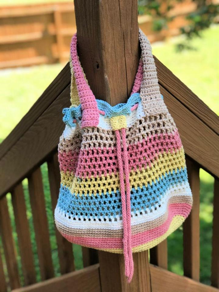 Crochet Duck Drawstring Bag 