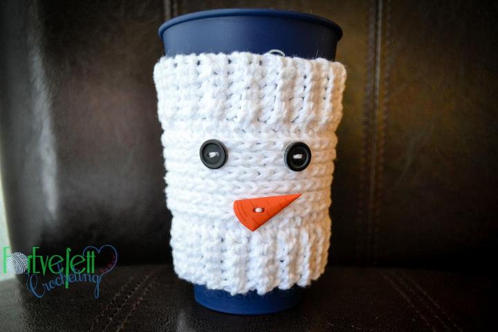 Free Snowman Cup Cozy Crochet Pattern