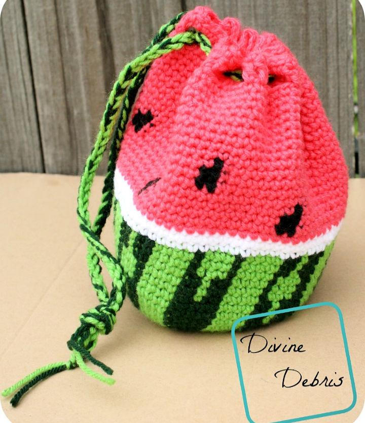 How To Crochet a Drawstring Bag