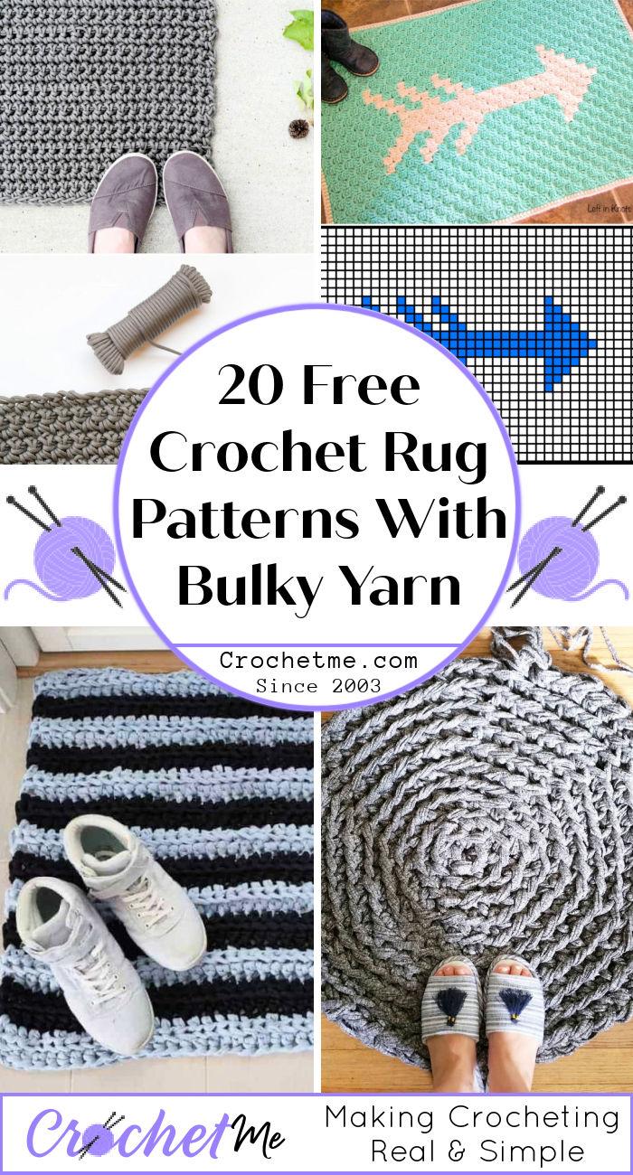 20 Free Crochet Rug Patterns With Bulky Yarn - Crochet Rugs